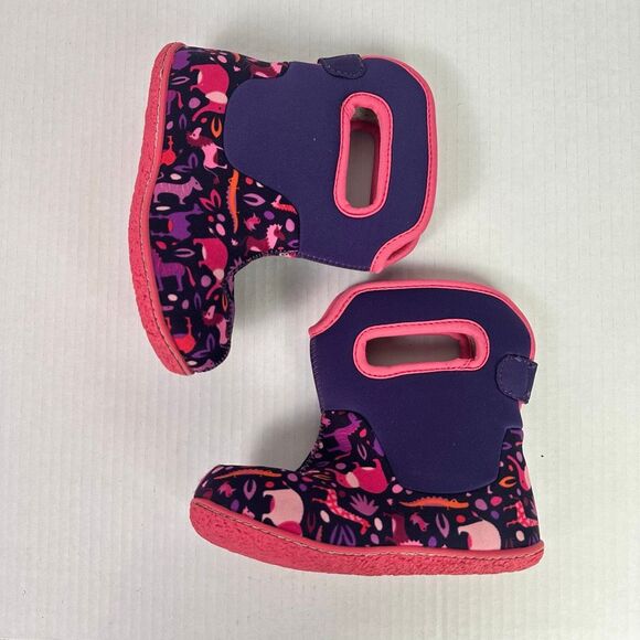 Bogs Baby Zoo Print Purple Boots Infant 10 - Picture 5 of 9